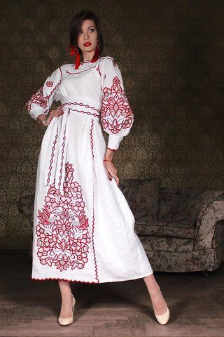 Ексклюзивне біле плаття вишите гладдю| ПЛ-770916 ПЛ-770916 фото