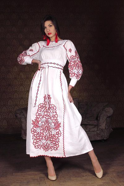 Ексклюзивне біле плаття вишите гладдю| ПЛ-770916 ПЛ-770916 фото