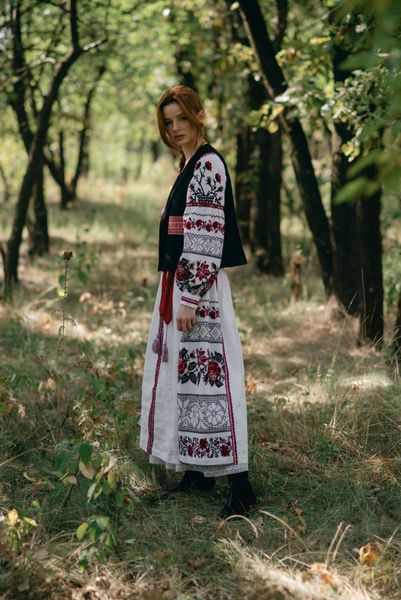 Сукня білий льон, хрестова вишивка червоним| ПЛ 7700751 ПЛ 7700751 фото