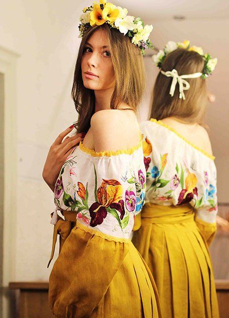 Сукня льняна з вишивкою в Українському стилі | ПЛ-770067 ПЛ-770067 фото